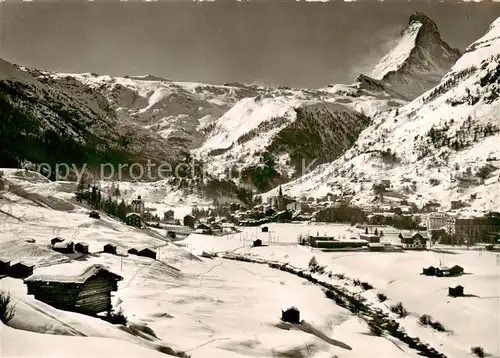 AK / Ansichtskarte  Zermatt_VS mit Matterhorn Zermatt_VS