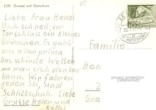 AK / Ansichtskarte  Zermatt_VS mit Matterhorn Zermatt_VS