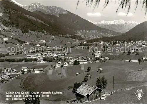 AK / Ansichtskarte  Neustift_Stubaital_Tirol Neder und Kampel mit Blick gegen Fulpmes und Telfes mit Bettelwurf Neustift_Stubaital_Tirol