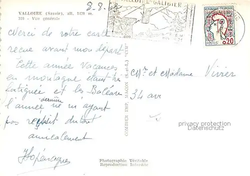 AK / Ansichtskarte  Valloire_73_Savoie Vue generale 