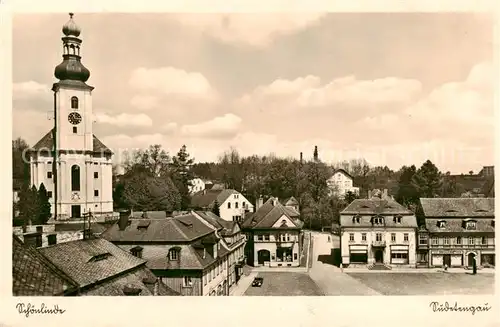 AK / Ansichtskarte  Schoenlinde_Krasna_Lipa_CZ Marktplatz Kirche 