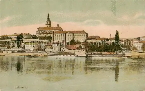 AK / Ansichtskarte  Leitmeritz_Litomerice_Nordboehmen Schloss Kirche Leitmeritz_Litomerice