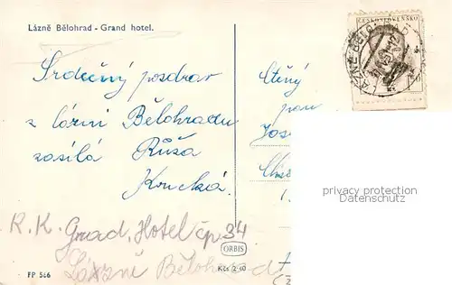 AK / Ansichtskarte  Lazne_Belohrad_Bad_Bielohrad_CZ Grand hotel 