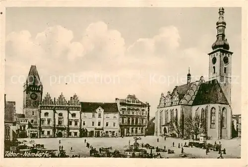 AK / Ansichtskarte  Tabor__CZ Marktplatz mit Kirche 