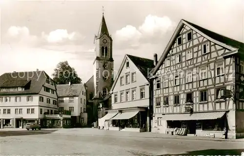 AK / Ansichtskarte 73849753 Sulzbach_Murr Marktplatz mit Kirche und Fachwerkhaus Sulzbach Murr