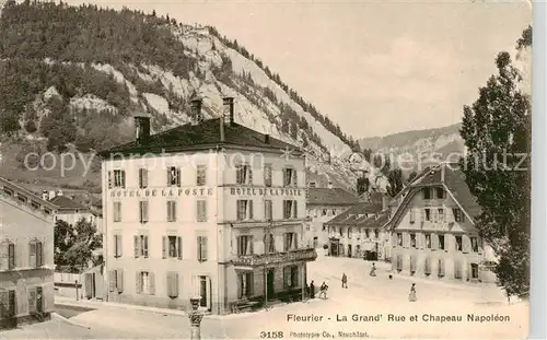AK / Ansichtskarte  Fleurier_NE La Grand Rue et Chapeau Napoleon
