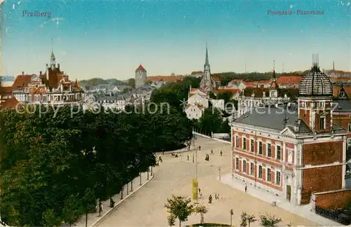 AK / Ansichtskarte  Freiberg__Sachsen Postplatz Panorama 