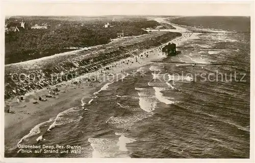 AK / Ansichtskarte  Deep__Mrzezyno_Ostseebad_PL Blick auf Strand und Wald 