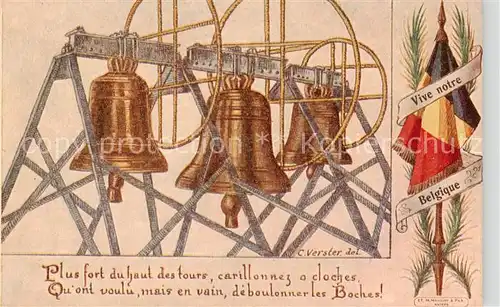 AK / Ansichtskarte  Westende_Middelkerke_Belgie Vive notre Belgique Cloches Kuenstlerkarte
