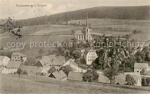 AK / Ansichtskarte 73849925 Rechenberg_-Bienenmuehle_Osterzgebirge Ortsansicht mit Kirche 