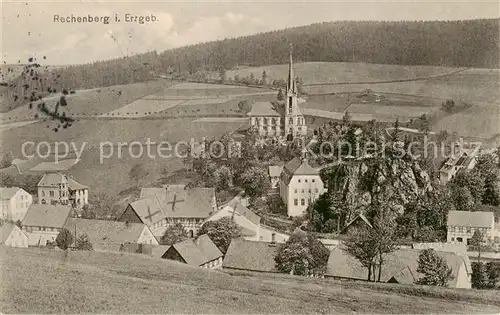 AK / Ansichtskarte  Rechenberg_-Bienenmuehle_Osterzgebirge Ortsansicht mit Kirche 