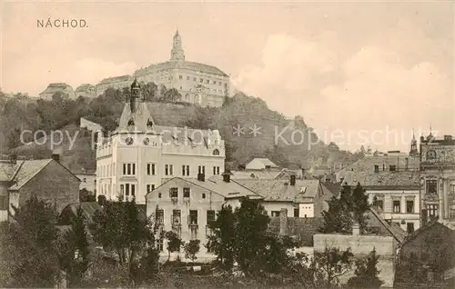 AK / Ansichtskarte  Nachod_CZ Stadtbild mit Schloss