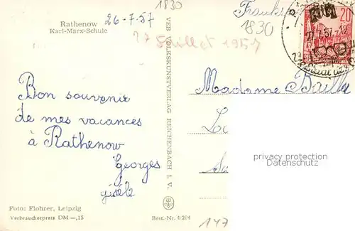 AK / Ansichtskarte  Rathenow Karl Marx Schule Rathenow