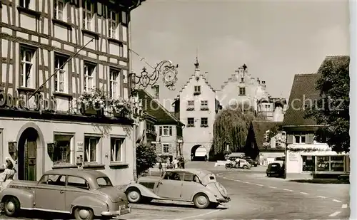 AK / Ansichtskarte  Tettnang Baerenplatz mit Torschloss Tettnang