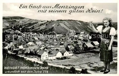 AK / Ansichtskarte  Monzingen Panorama Weinort Trachten Weinkoenigin Monzingen