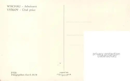 AK / Ansichtskarte 73850126 Wischau_Vyskov_CZ Arbeitsamt 