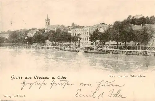 AK / Ansichtskarte  Crossen__Oder_Krosno_Odrzanskie_PL Blick von der Oderbruecke 