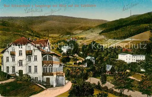 AK / Ansichtskarte  Bad_Schwarzbach_Flinsberg_Swieradow_Zdroj_Bad_PL mit Blick auf die Tafelfichte 