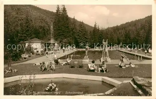 AK / Ansichtskarte  Wildemann_Harz Schwimmbad 