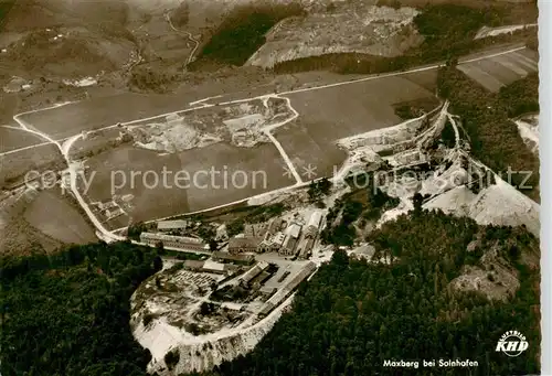 AK / Ansichtskarte  Solnhofen Natursteinwerk Maxberg Gaststaette Fliegeraufnahme Solnhofen