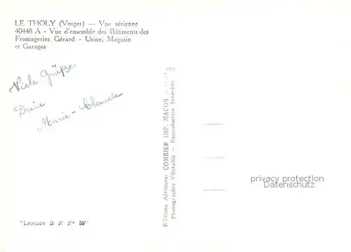 AK / Ansichtskarte  Le_Tholy Vue aerienne Vue densemble des Batiments des Fromageries Gerard Usine Magasin et Garages Le_Tholy