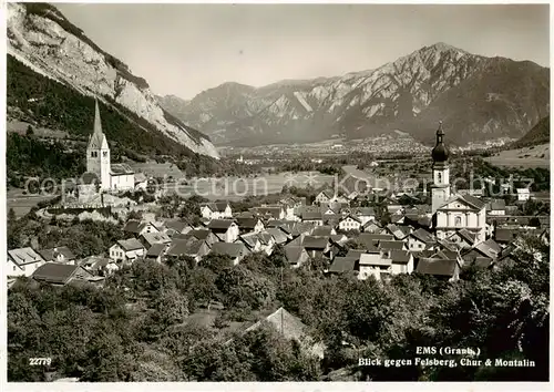 AK / Ansichtskarte  Ems_Domat_GR Blick gegen Felsberg Chur und Montalin 