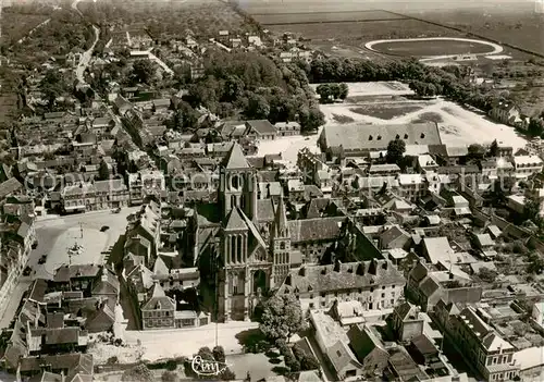 AK / Ansichtskarte  St-Pierre-sur-Dives Eglise le Stade Vue aerienne 