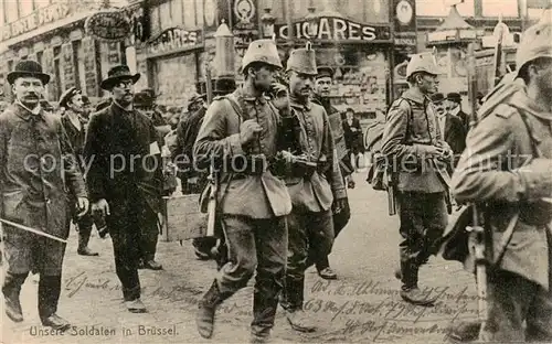 AK / Ansichtskarte  Bruessel_Bruxelles Deutsche Soldaten in Bruessel  Bruessel_Bruxelles