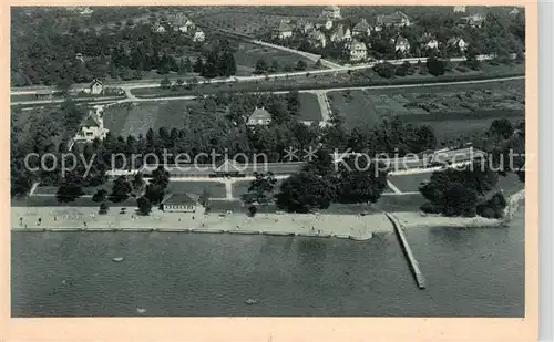 AK / Ansichtskarte  Friedrichshafen_Bodensee Strandbad Fliegeraufnahme Friedrichshafen Bodensee