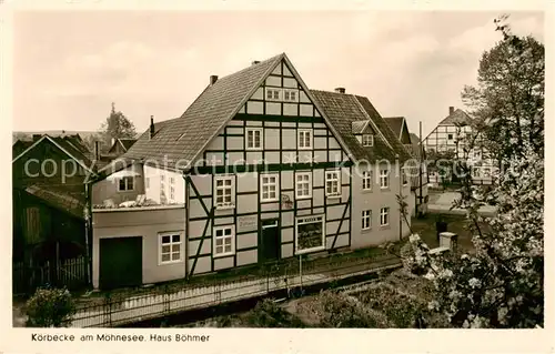 AK / Ansichtskarte  Koerbecke_Moehnesee Haus Boehmer Fachwerkhaus Koerbecke Moehnesee