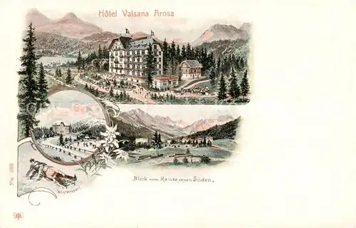AK / Ansichtskarte  Arosa_GR Hotel Valsana Skeleton Panorama Arosa_GR