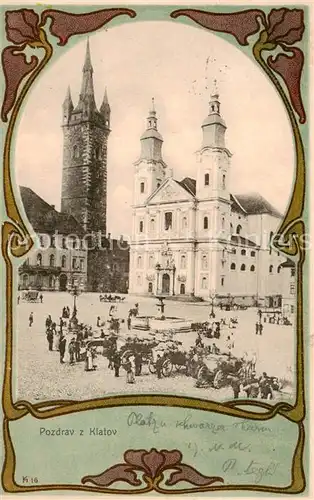 AK / Ansichtskarte  Klatov_Klatovy_Klattau_CZ Marktplatz Kirche 