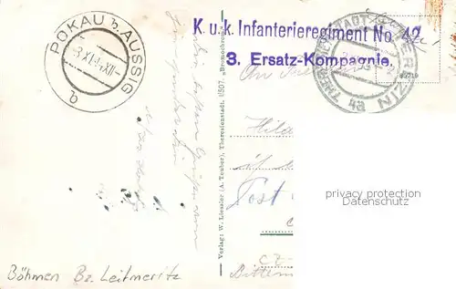 AK / Ansichtskarte  Theresienstadt_Terezin_CZ Grosse Infanterie Kaserne Feldpost 