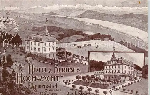 AK / Ansichtskarte  Pfannenstiel_Staefa_ZH Hotel und Kurhaus Hochwacht Panorama 