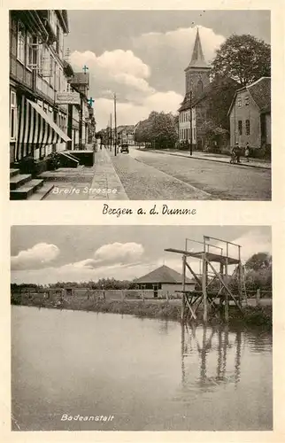 AK / Ansichtskarte  Bergen_Dumme Breite Strasse Strassenpartie Fluss Bergen Dumme