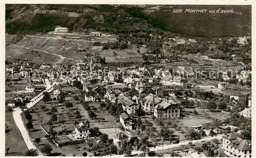 AK / Ansichtskarte  Monthey_VS Fliegeraufnahme 