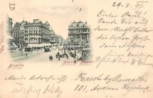 AK / Ansichtskarte  Bruxelles_Bruessel Boulevard Anspach Bruxelles_Bruessel