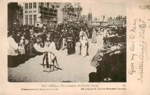 AK / Ansichtskarte  Bruges_Brugge_Flandre Procession du Saint Sang Presentation de Jesus au Temple 