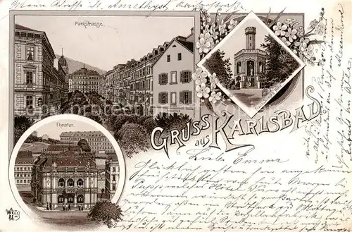 AK / Ansichtskarte  Karlsbad_Eger_Karlovy_Vary Parkstrasse Theater Franz Josephs Hoehe 