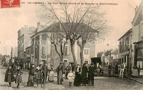 AK / Ansichtskarte  Colombes_92_Hauts-de-Seine Rue Saint Denis et la Rue de la Bibliotheque