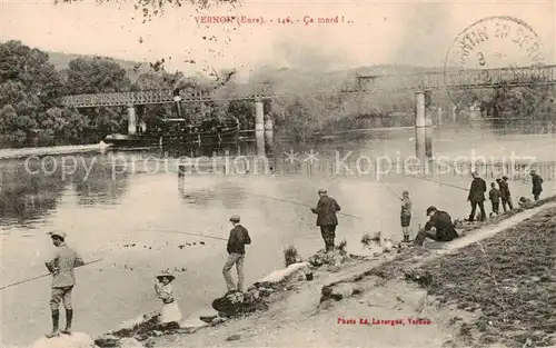 AK / Ansichtskarte  Vernon_27_Eure Des pêcheurs aux bords de la rivière 