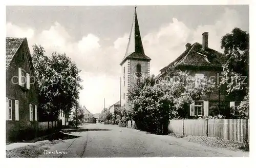 AK / Ansichtskarte  Diersheim_Rheinau Ortsmotiv mit Kirche 