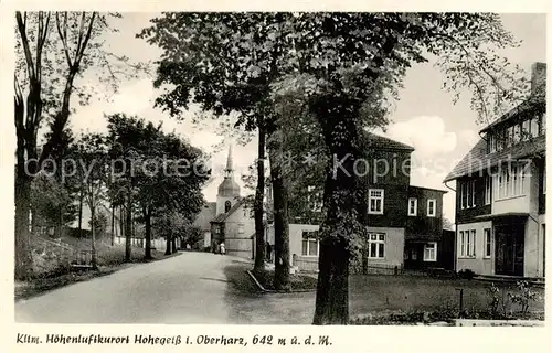 AK / Ansichtskarte  Hohegeiss_Harz Ortsmotiv mit Kirche Hoehenluftkurort Hohegeiss Harz