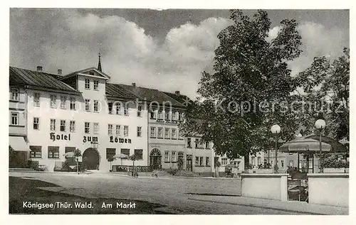 AK / Ansichtskarte  Koenigsee_Thueringen Am Markt Hotel zum Loewen Koenigsee Thueringen