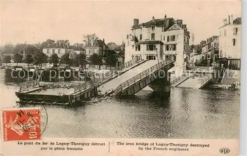 AK / Ansichtskarte  Lagny-Thorigny_77 Pont de fer détruit par le génie francais 