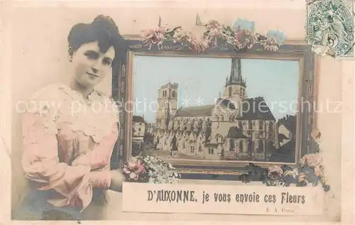 AK / Ansichtskarte  Auxonne_21_Cote-d_Or je vous envoie ces Fleurs Eglise 