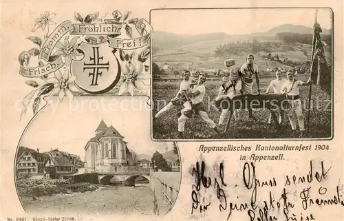 AK / Ansichtskarte  Appenzell_IR Kantonalturnfest 1904 Kirche Appenzell IR