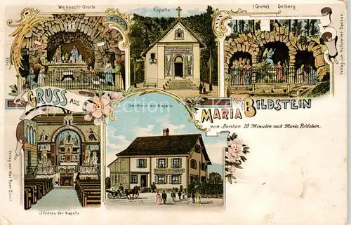 AK / Ansichtskarte  Maria-Bildstein_Benken_SG Weihnacht Grotte Kapelle Oelberg Inneres der Kapelle Gasthaus zur Kapelle 