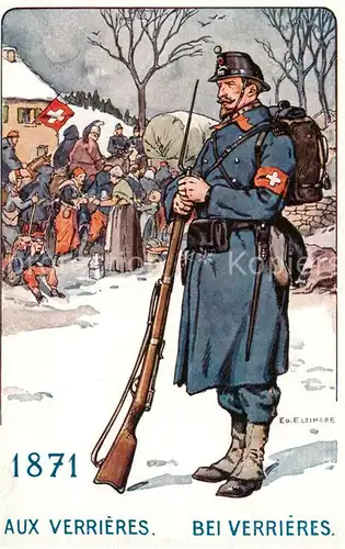AK / Ansichtskarte  Les_Verrieres_NE Le Soldat Suisse a travers les ages 