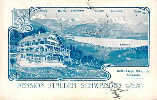 AK / Ansichtskarte  Schwanden_BE Pension Stalden Alpenpanorama Schwanden BE